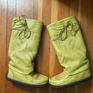 Manitobah Gatherer tall boots, vibram sole.  Purchased from Manitobah